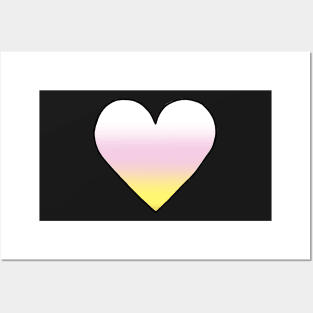 Cute Pink Yellow Gradient Heart Sticker Posters and Art